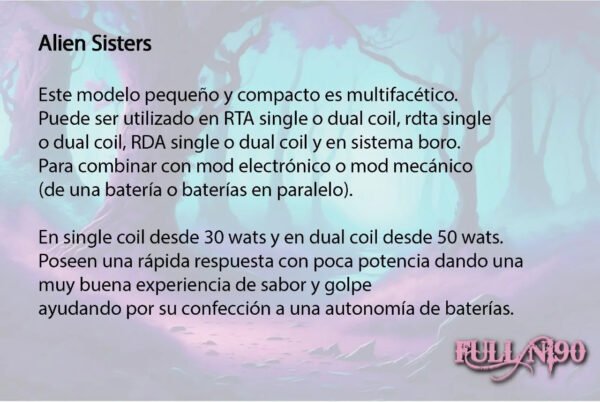 ALIEN SISTERS 0.27Ω c/u N90 2.5mm x6 - Imagen 2