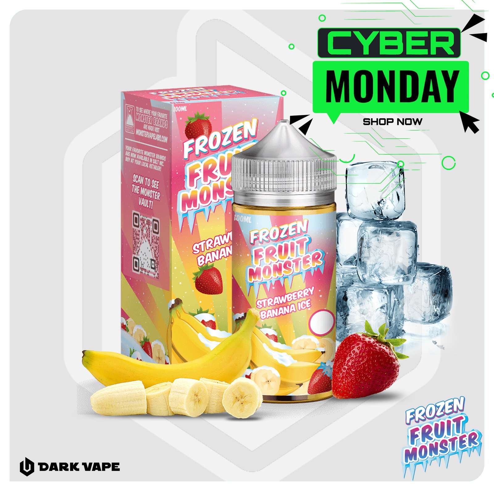 Jam Monster - Frozen Fruit Strawberry Banana - 3mg - 100ml