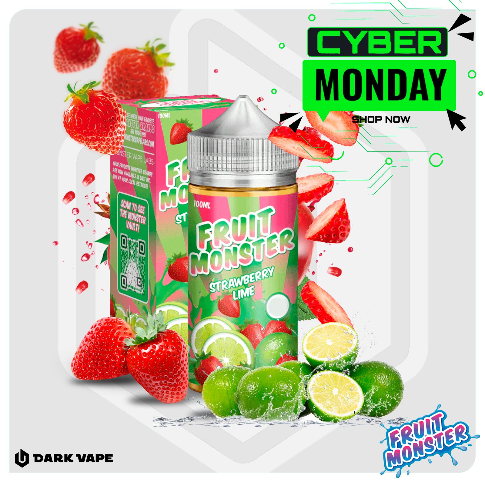 Jam Monster - Fruit Monster Strawberry Lime - 3mg - 100ml