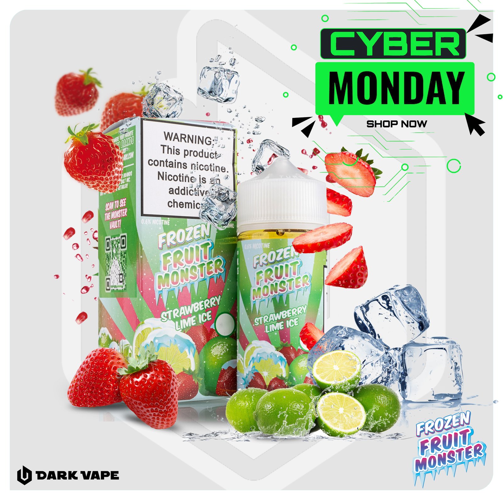 Jam Monster - Frozen Fruit Strawberry lime ICE - 3mg - 100ml