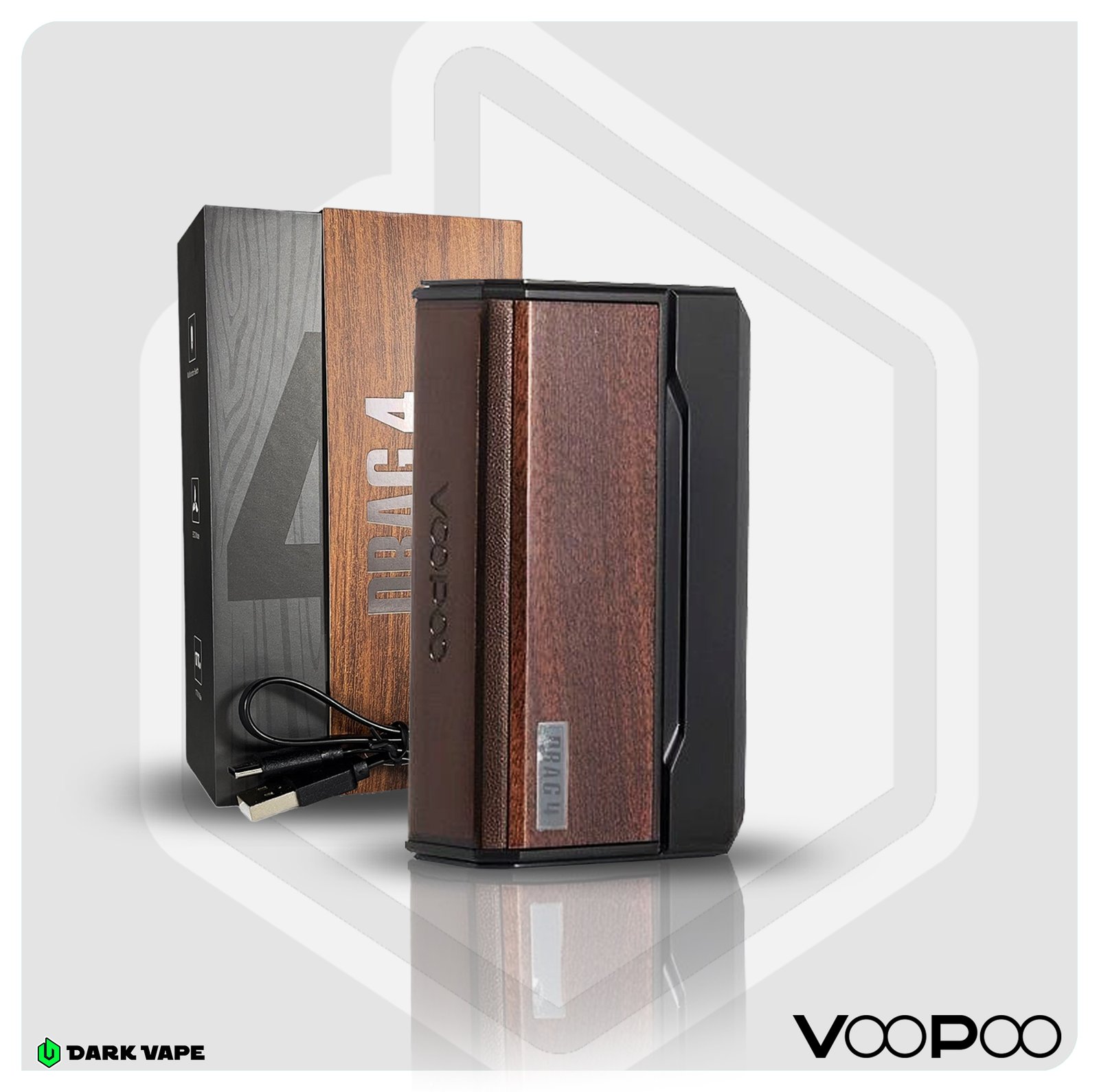 Drag 4 Box Mod 177w - BLACK + WALNUT - Imagen 2