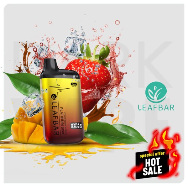 Desechable - LEAFBAR - PLATINUM8000 - Strawberry Mango - 5% - 8000 puff