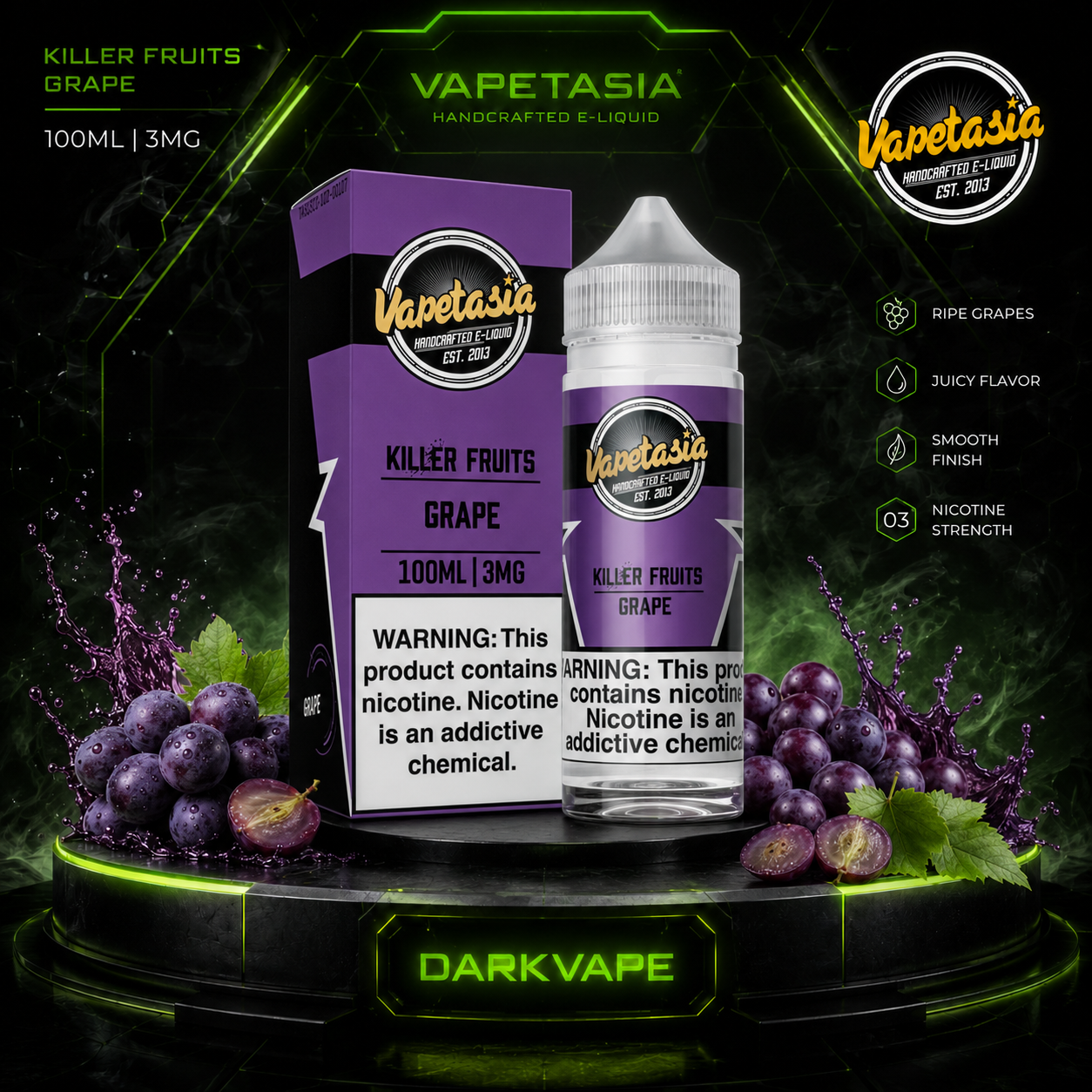 Vapetasia Killer Fruits Grape 100ml 3mg