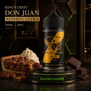 Don Juan Reserve Ultra 120ml de King's Crest con perfil gourmet de chocolate, pecán y bourbon