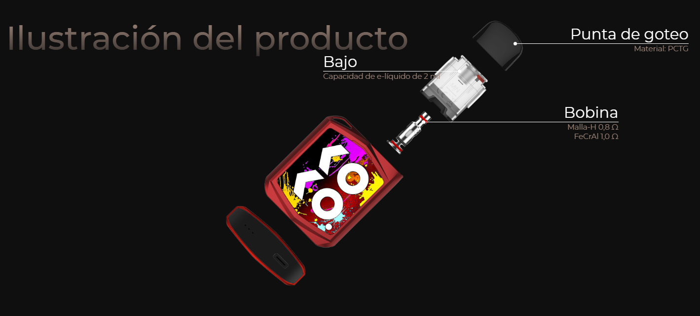 pod recargable, dispositivo de vapeo compacto, alternativa al cigarrillo, vapeo para principiantes