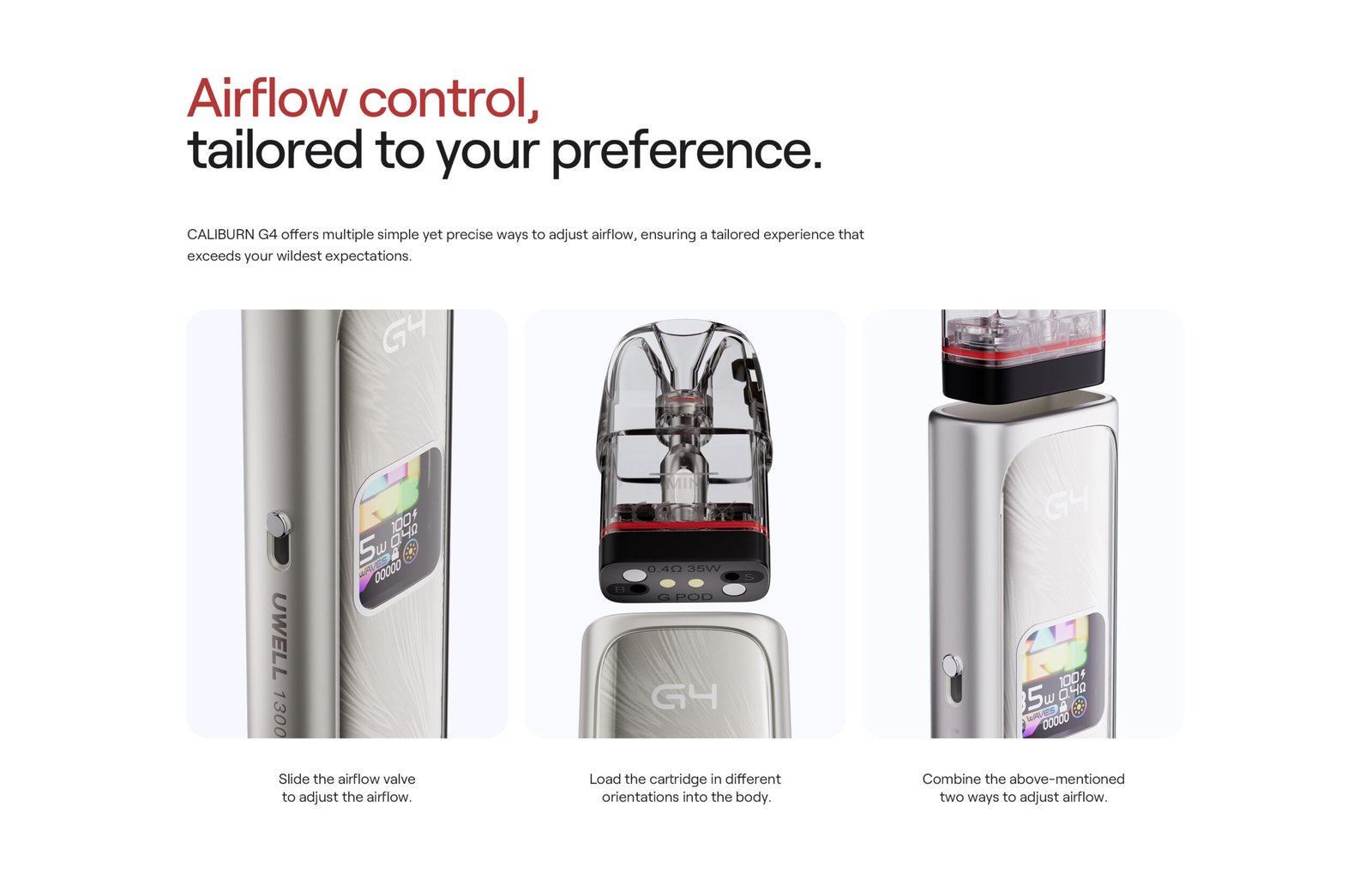 especificaciones uwell g4 pod system 