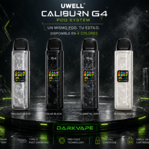 caliburn g4 pod system kit uwell dispositivo vape con pantalla 35w