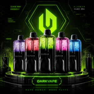 Elfbar DUKE 35K vape descartable premium con pantalla lateral oculta y batería recargable