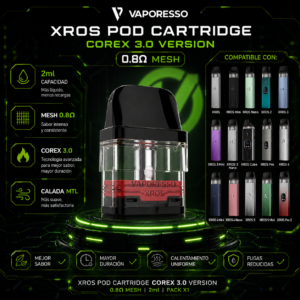 cartucho xros 0.8 ohm