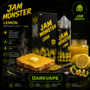 Jam Monster Lemon 100ml 3mg líquido freebase sabor mermelada de limón