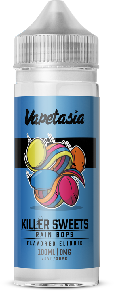 Botella Vapetasia Rain Bops con sabor a caramelos multicolor