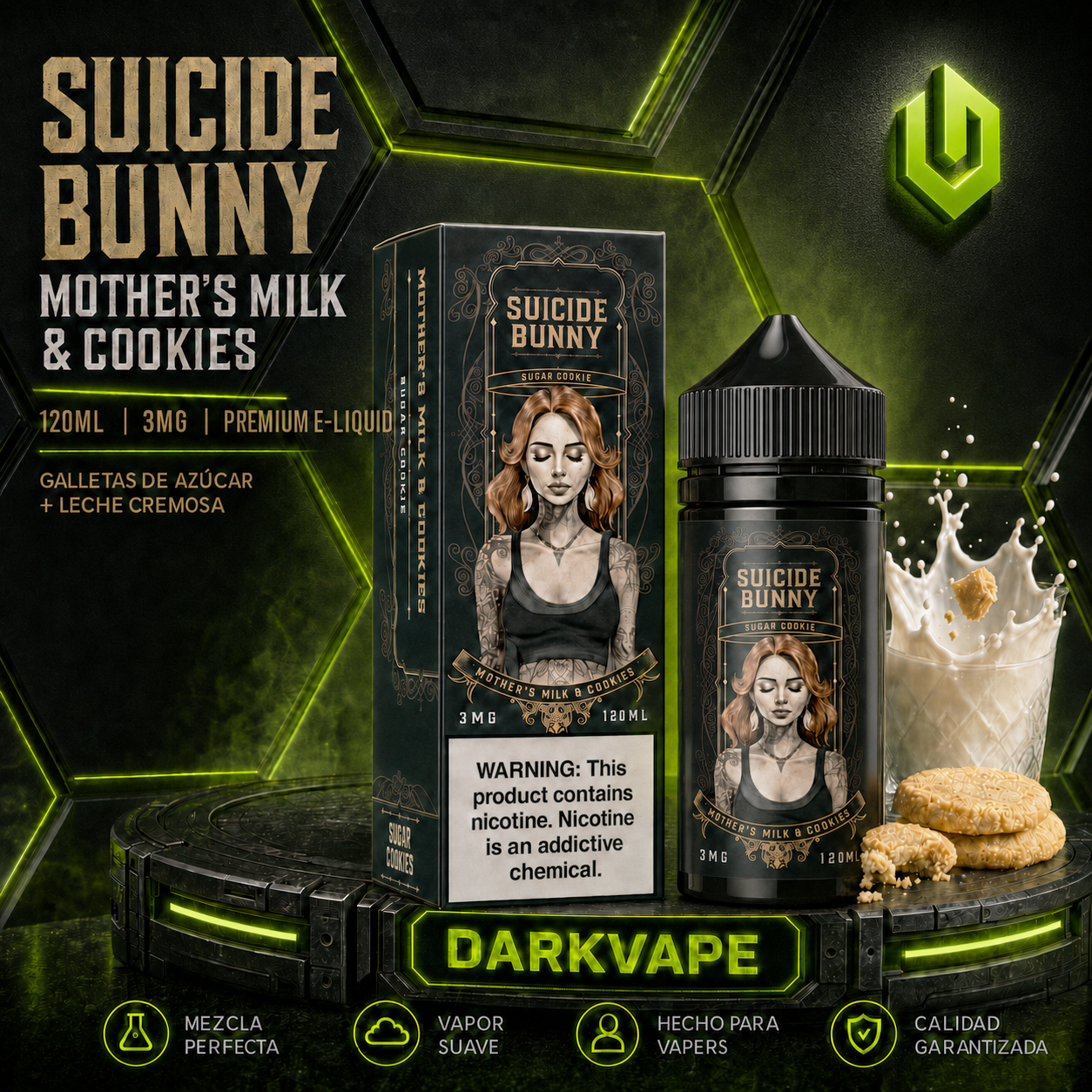 Mother's Milk and Cookies 120ml 3mg de Suicide Bunny