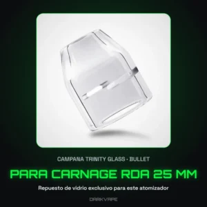 Campana de vidrio Trinity Glass Bullet para atomizador Carnage RDA 25 mm