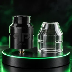 Campana de vidrio Trinity Glass Bullet junto al atomizador QP Design Kali V2 RDA