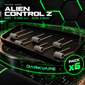 Chino Vape Alien Control Z 0,32Ω Ni80 guía 2,5 mm, pack x6 - DarkVape