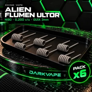 Chino Vape Alien Flumen Ultor 0,20Ω Ni90 guía 3 mm, pack x6 - DarkVape