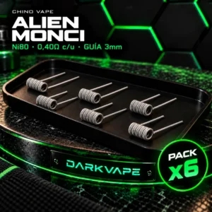 Chino Vape Alien Monci 0,40Ω Ni80 guía 3 mm, pack x6 - DarkVape