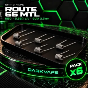 Chino Vape Route 66 MTL 0,66Ω Ni80 guía 2,5 mm, pack x6 - DarkVape