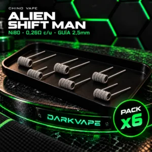 Chino Vape Alien Shift Man 0,26Ω Ni80 guía 2,5 mm, pack x6 - DarkVape
