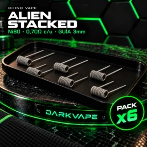 Chino Vape Alien Stacked 0,70Ω Ni80 guía 3 mm, pack x6 - DarkVape