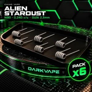 Chino Vape Alien Stardust 0,24Ω Ni90 guía 2,5 mm, pack x6 - DarkVape