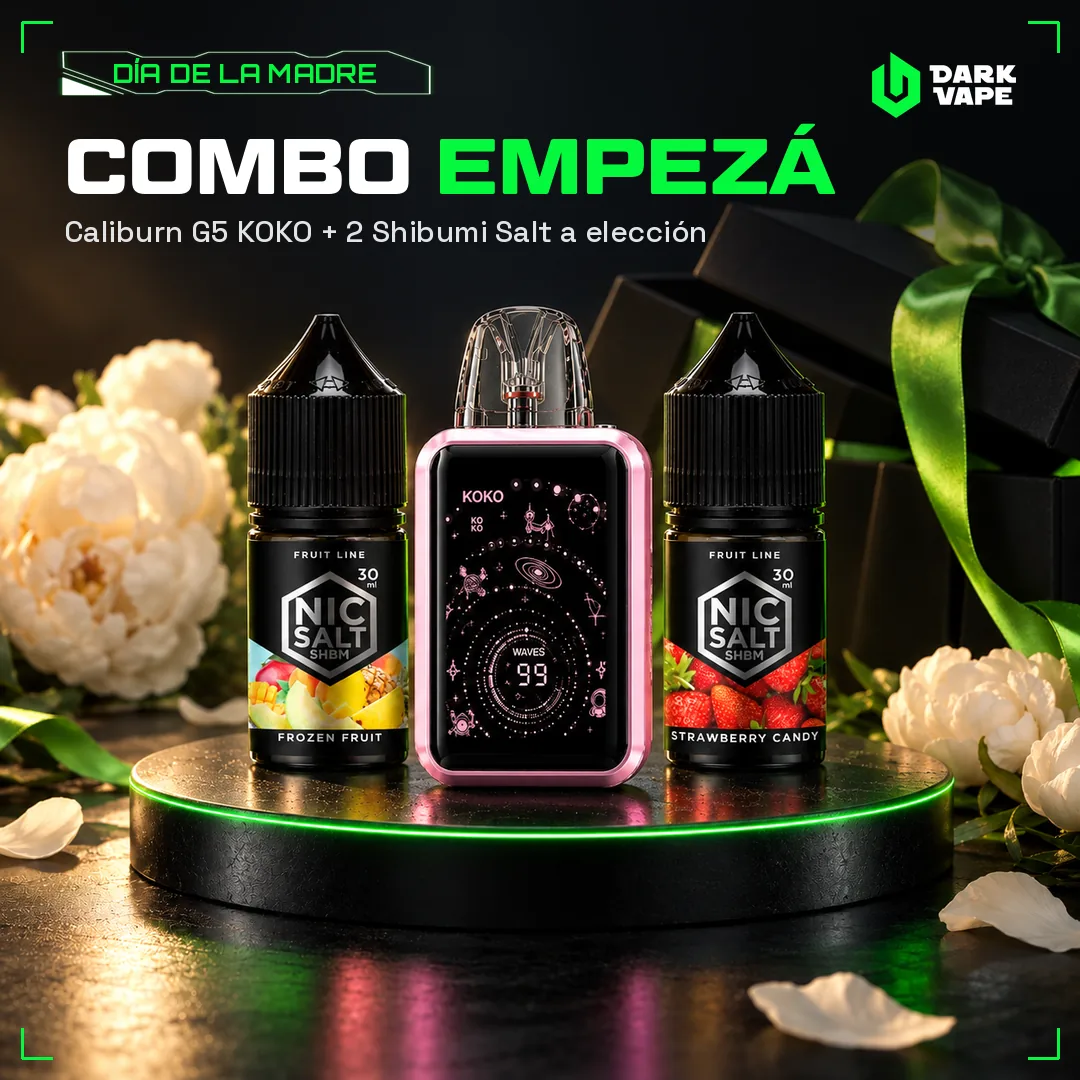 Combo Día de la Madre Empezá: Uwell Caliburn G5 KOKO Fantasy Pink + 2 Shibumi Salt 30 ml