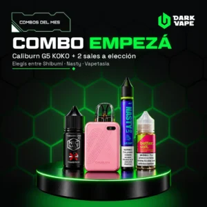 Combo Empezá DarkVape: Uwell Caliburn G5 KOKO + 2 sales de nicotina a elección (Shibumi, Nasty o Vapetasia)