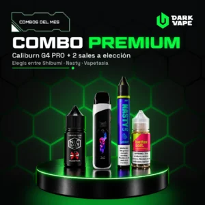 Combo Premium DarkVape: Uwell Caliburn G4 PRO + 2 sales de nicotina a elección (Shibumi, Nasty o Vapetasia)
