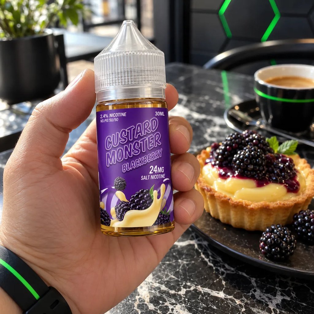 Custard Monster Salt Blackberry 30ml en la mano – DarkVape