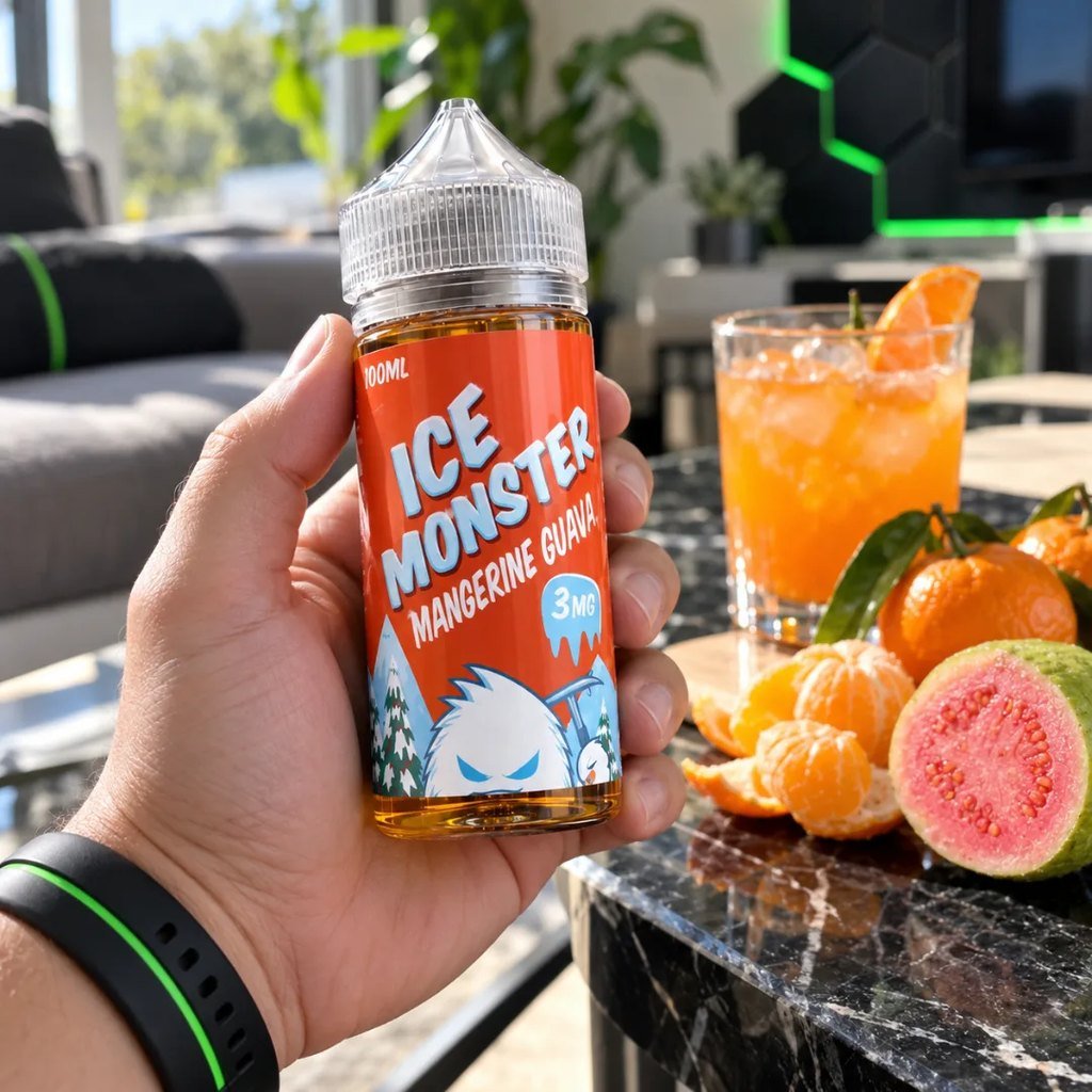 Jam Monster Ice Monster Mangerine Guava 100ml en la mano – DarkVape