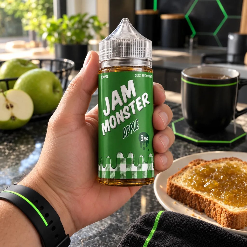 Jam Monster Apple 100ml en la mano – DarkVape