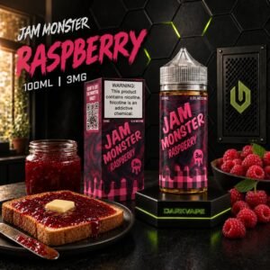 Jam Monster Raspberry 100ml 3mg con tostada y mermelada de frambuesa – DarkVape