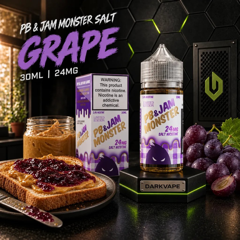 PB & Jam Monster Grape sales de nicotina 30ml con tostada y pedestal DarkVape – DarkVape