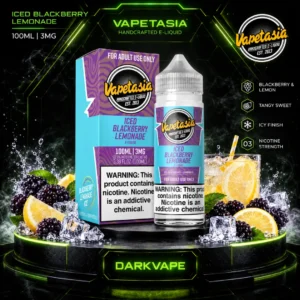Vapetasia Blackberry Lemonade ICE 100 ml 3 mg, caja y frasco