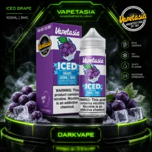 Vapetasia Killer Fruits Grape ICE 100 ml 3 mg, caja y frasco