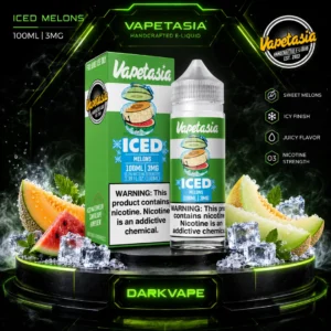 Vapetasia Killer Fruits Melons ICE 100 ml 3 mg, caja y frasco