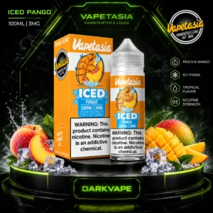 Vapetasia Killer Fruits Pango ICE 100 ml 3 mg, caja y frasco