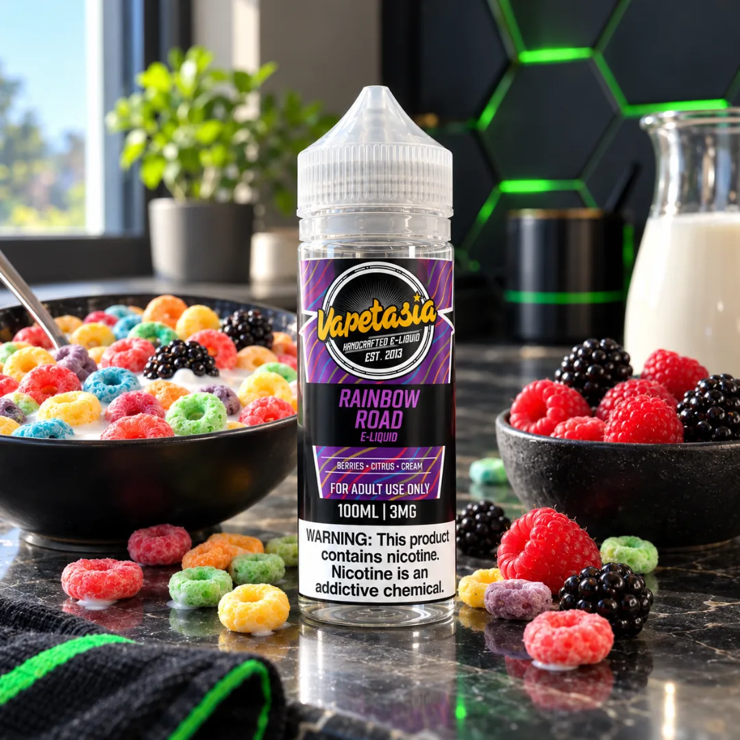 Vapetasia Rainbow Road 100ml 3mg con cereal frutal, leche y frutos rojos - DarkVape